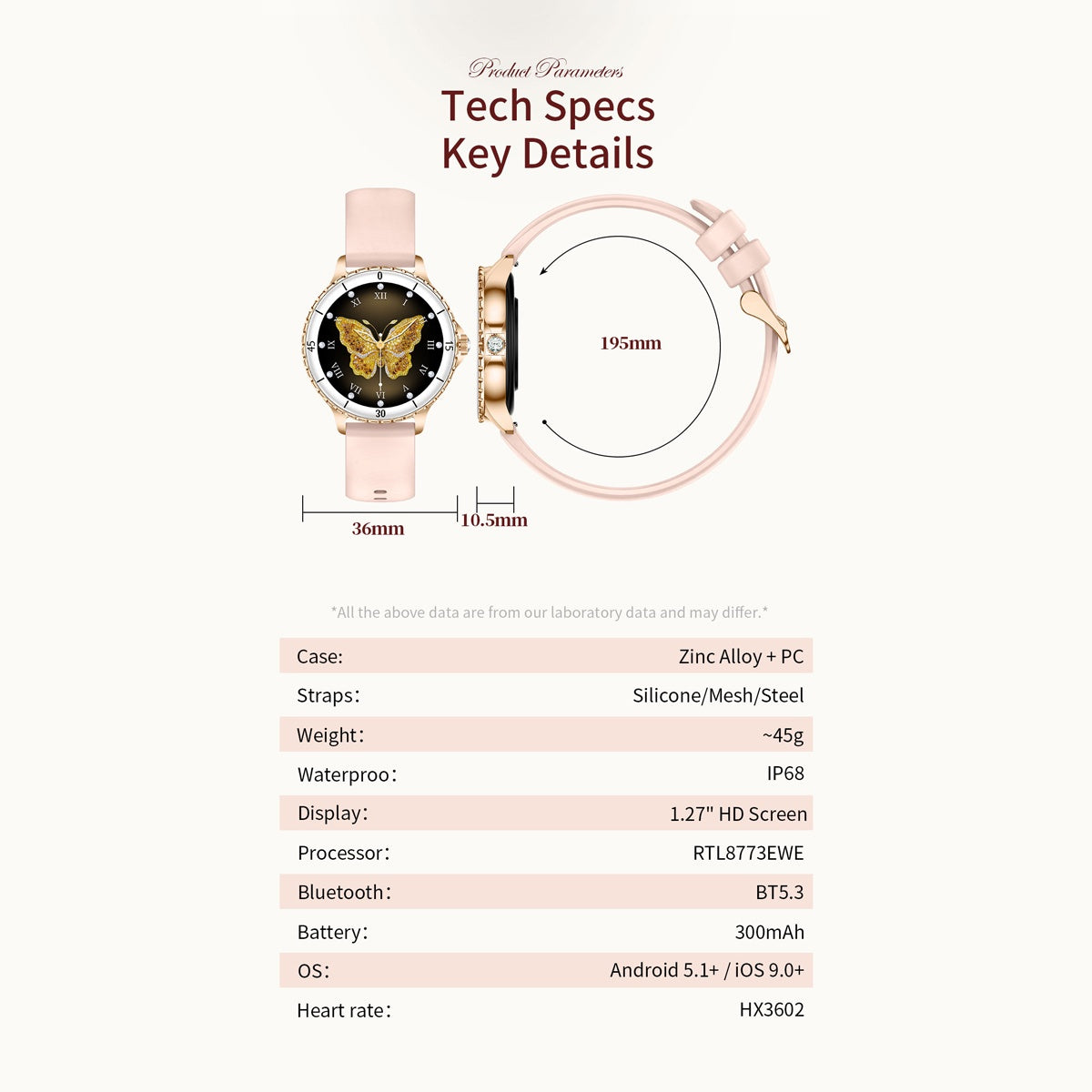 Smart Watch 1.27 inch AMOLED Screen Health Monitoring Women's Function