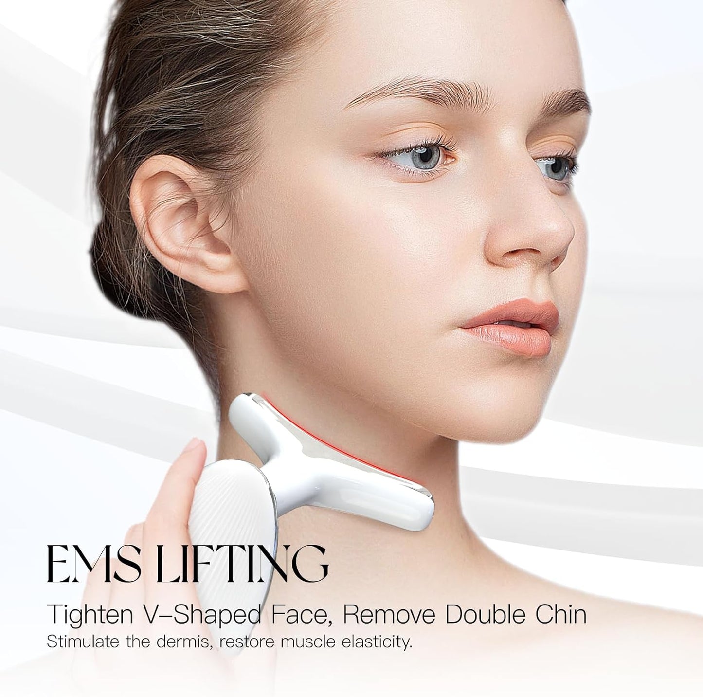 LED Face Sculptor for Skin Tightening and Neck Lifting, 45°C EMS Massage Face Tightening Machine for Women