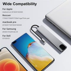 USB C Hub Docking Station, 8 in 1 Type C Hub USB C Dongle with HDMI 4K@60Hz, RJ45 Ethernet,100W Power Delivery, SD/TF Card Reader, 2 USB Ports(Gray) - Chronus