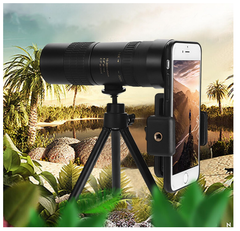 Telescope 4K 10300X40mm Telephoto Monocular, Super Zoom High Powered Waterproof Night Vision Handheld Skyscope Monoscope for Android iPhone(Black) - Chronus