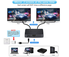 4K 60HZ HDMI Splitter,HDMI 2.0 Splitter for Dual monitors, Black - Chronus