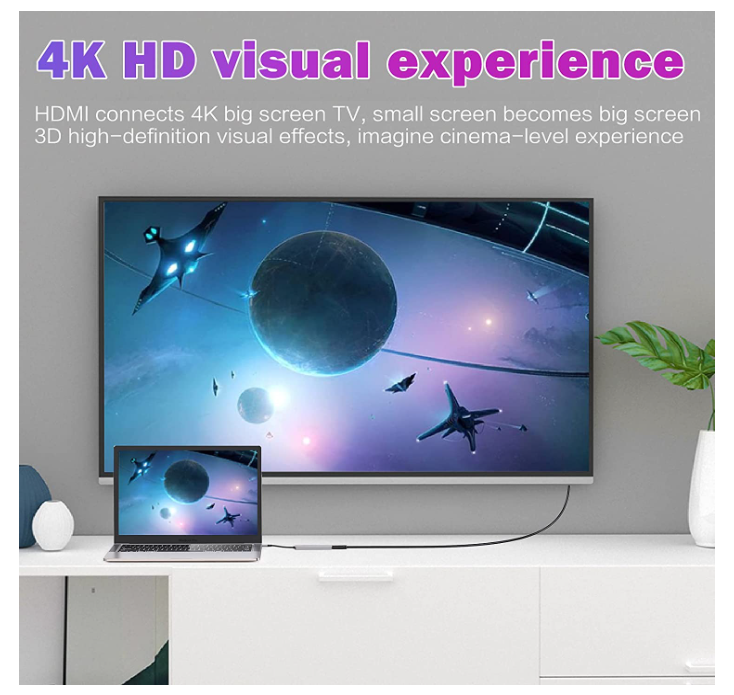 USB C HUB, Multiport USB C Adapter for Macbook Pro Air Accessories, 6 in 1 Dongle HUB with 4K HDMI, sliver - Chronus