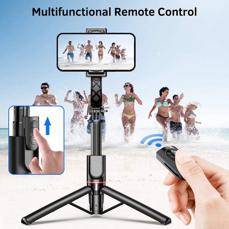 Smartphone Gimbal Stabilizer with Remote, Aluminum Extendable Selfie Stick Tripod, Compatible with iPhone and Android - Chronus