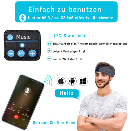 Sleep Headphones Bluetooth Headband, Sports Wireless Earphones Music Sleeping Earbuds with HD Stereo Speaker