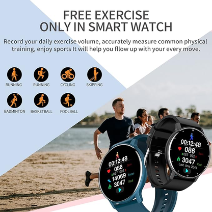 Chronus Smart Watch for Women Men, Fitness Tracker, Waterproof (Black)