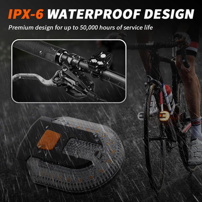 Chronus 4Pcs Bike Signals, Waterproof, Remote Alarm, USB,5 Modes Black