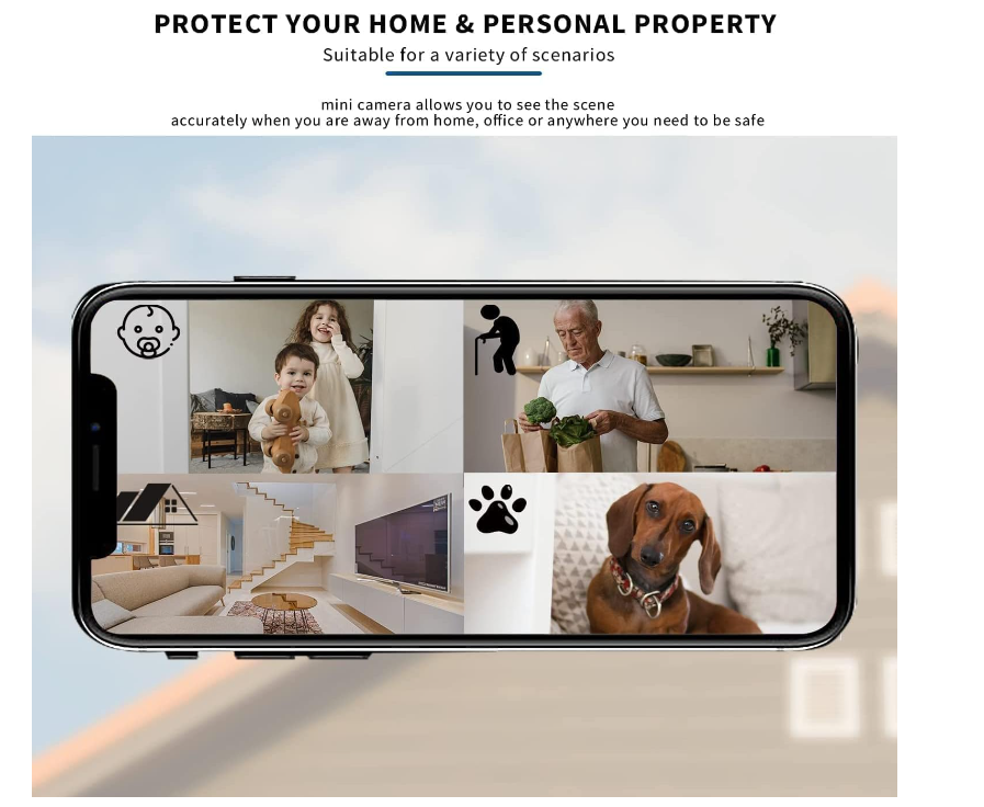 Hidden Cameras -Nanny Cam -WiFi Wireless -1080P HD WiFi-Surveillance Camera with Motion Detection and Night Vision(Black) - Chronus