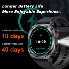 Chronus 1.39"IPX8 Outdoor Fitness Watch with Outdoor lighting,100+ sport Modes, Heart Rate - Chronus