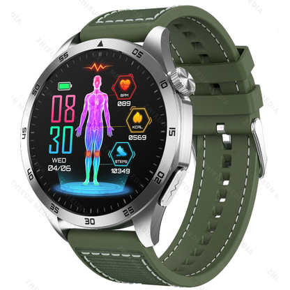Smartwatch with Blood Sugar Monitoring, Micro Health Check, Uric Acid Detection, Bluetooth Calling, and SOS Feature