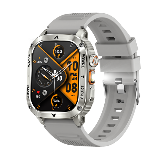 AK80 2.01" Smartwatch with Bluetooth Calling, Heart Rate Monitor, 100+ Sports Modes, Flashlight, IP Rating