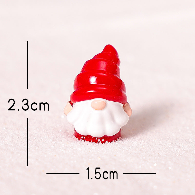 【6pack】Christmas dwarf ornaments snow landscape car desktop resin DIY craft decoration accessories - Chronus