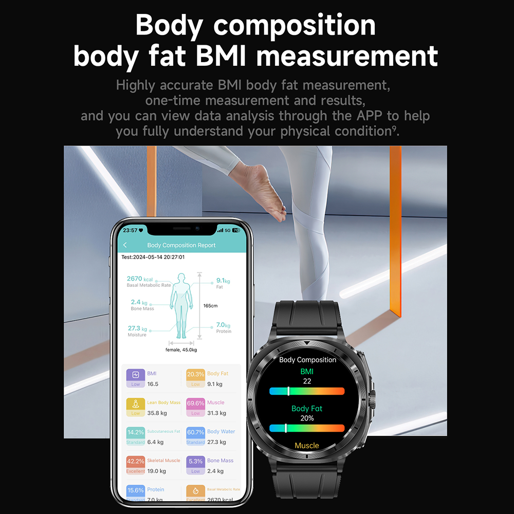 ET492 AMOLED Bluetooth Calling NFC Mood Detection Smartwatch