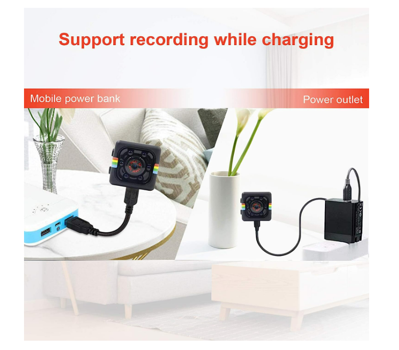 Mini 1080P HD Spy Camera, Wireless, No WiFi Video Recorder, Night Vision, Black - Chronus