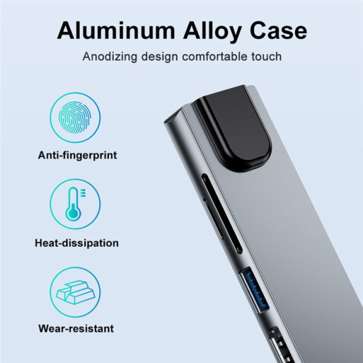 USB C Hub Docking Station, 8 in 1 Type C Hub USB C Dongle with HDMI 4K@60Hz, RJ45 Ethernet,100W Power Delivery, SD/TF Card Reader, 2 USB Ports(Gray) - Chronus