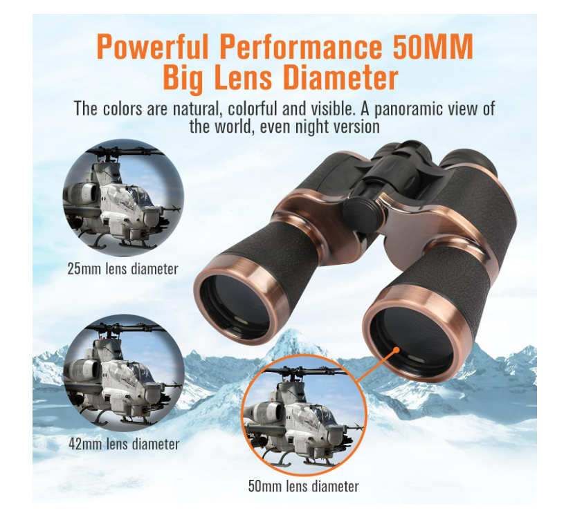 20x50 Binoculars for Adults HD High Powered Professional Binoculars for Bird Watching Travel Stargazing Concerts Outdoor Sports (Black) - Chronus