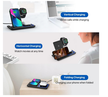 3 in 1 Wireless Charging Dock for iPhone 15/14/13/12, Apple Watch, AirPods