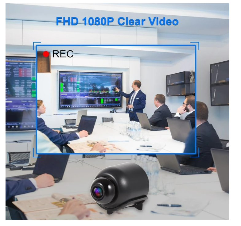 Camera Hidden Home Spy Camera WiFi Mini Secret Camera Remote Monitor Room Nanny Cam Video Recorder Motion Detection Night Vision(Black) - Chronus