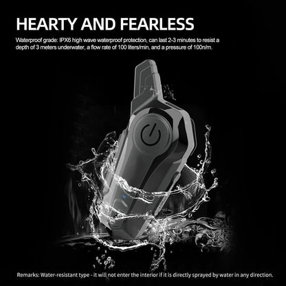 Motorcycle Intercom Headset (Fit for Half and Full Helmets)  1000m, 2 Riders