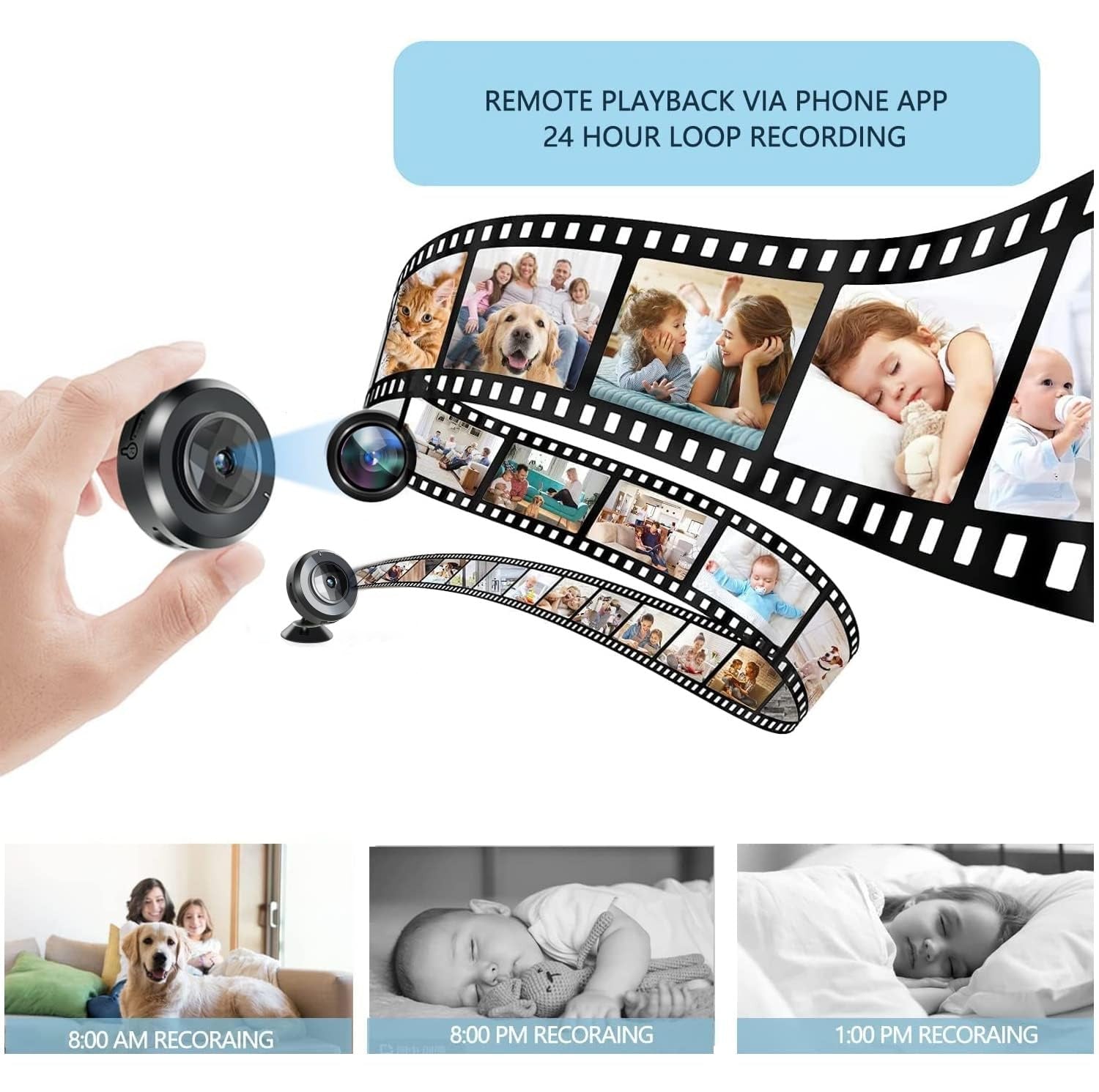 Mini Hidden Spy Camera 1080P – Night Vision, Motion Detection, Remote View, Loop Recording, Portable Security Cam - Chronus