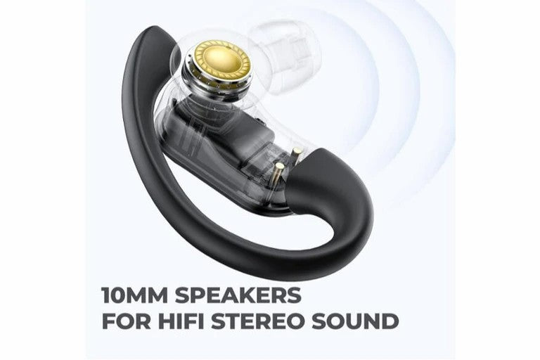Wireless Earbuds Bluetooth Headphones with Deep Bass Stereo OverEar buds Black