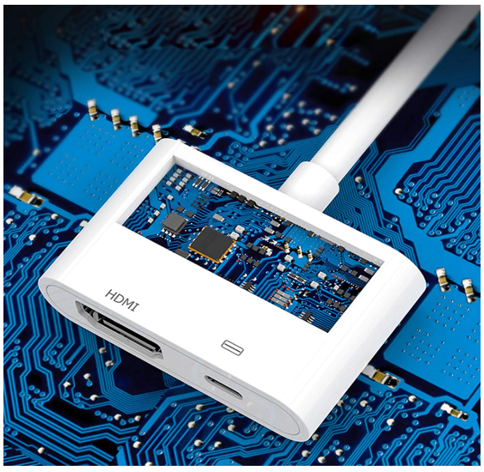 Lightning to HDMI Adapter, Lightning Digital AV Adapter 1080P Video Audio Sync Screen Converter Charging Port, white - Chronus