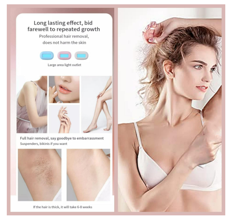 Laser Hair Removal for Women Permanent, Painless atHome IPL Hair Removal Device Upgraded to 999,999 Flashes, 5 Level Energy Adjustable(White)