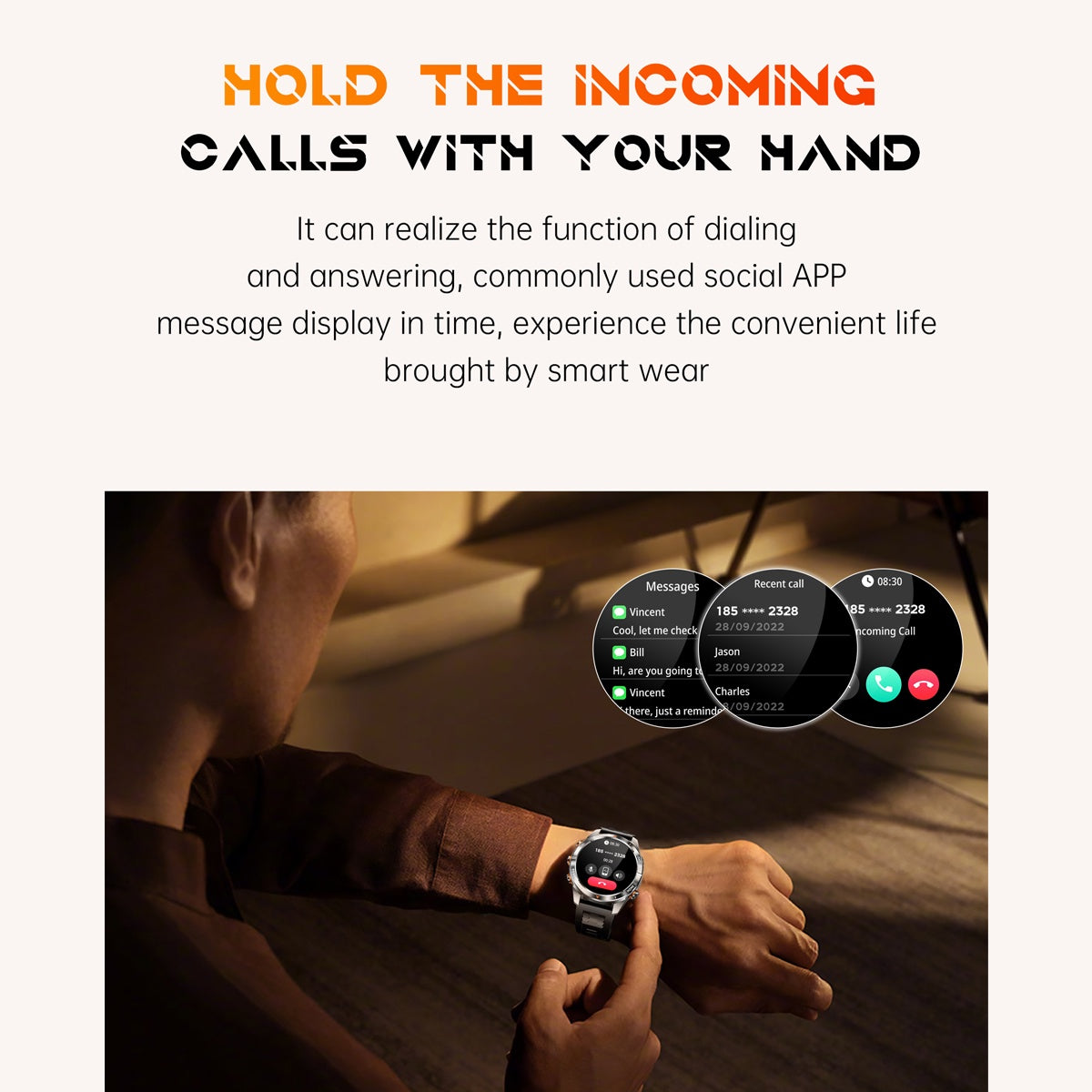 Smartwatch 1.46-inch HD screen Exercise tracking Blood pressure and heart rate monitoring