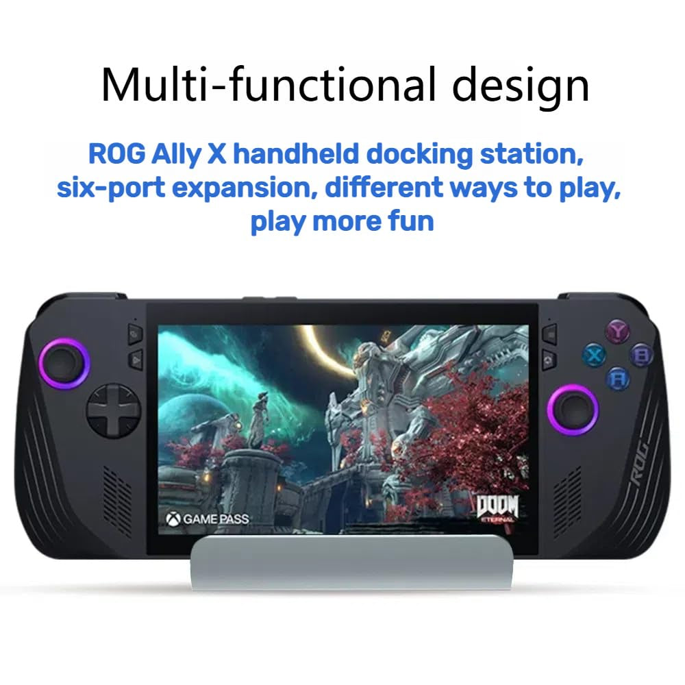 Expansion Dock for ROG Ally X Gaming Handheld, 3 USB 3.0, HDMI, Gigabit Ethernet, Fast Charging(Gray) - Chronus
