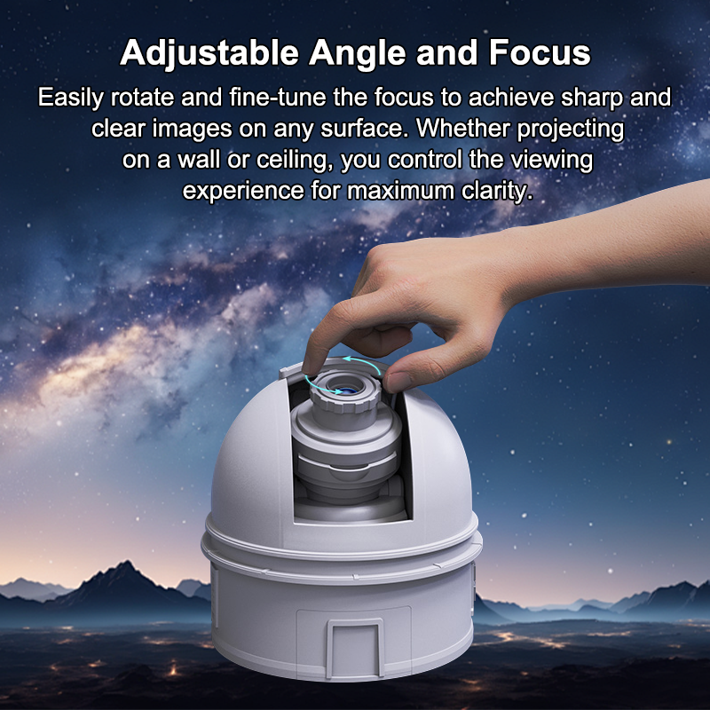 Planetarium Projection Lamp with Voice Narration, 12 Cosmic Scenes, Adjustable Focus & Dome Light(Grey)