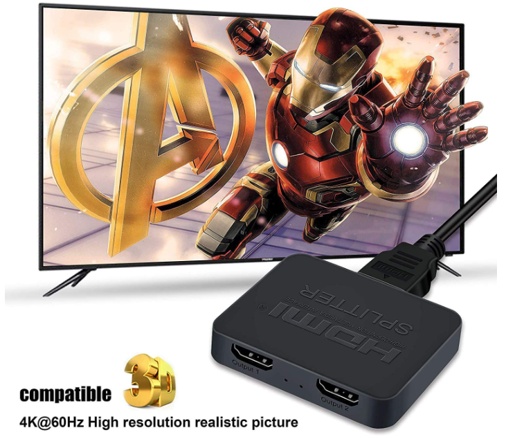 4K 60HZ HDMI Splitter,HDMI 2.0 Splitter for Dual monitors, Black - Chronus