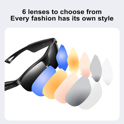 Chronus Smart Glasses, Polarized Bluetooth Sunglasses, Built-in Mic & Speakers, UV Protection Audio Sun Glass