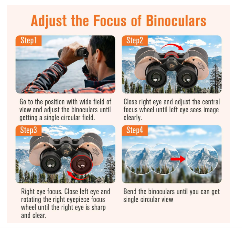 20x50 Binoculars for Adults HD High Powered Professional Binoculars for Bird Watching Travel Stargazing Concerts Outdoor Sports (Black) - Chronus