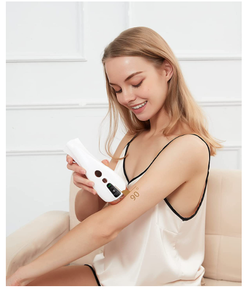IPL Hair Removal Device with Ice Cooling, Unlimited Flashes, 6 Energy Levels – At-Home Laser Hair Removal for Women and Men