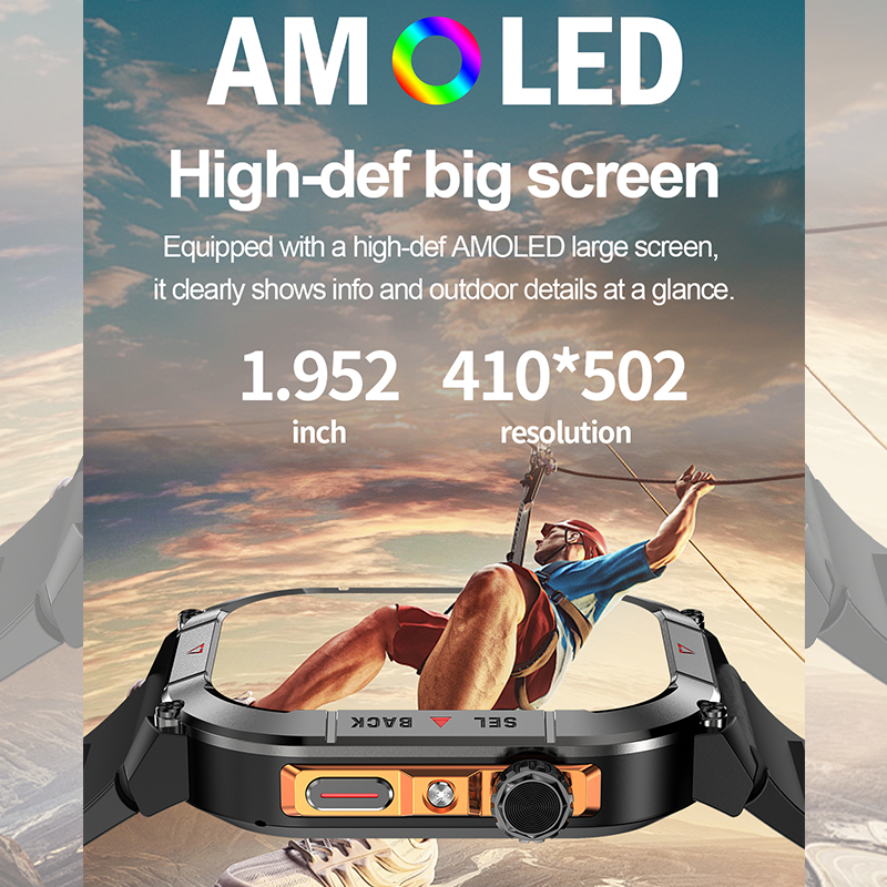 Smartwatch HK84 3ATM Waterproof GPS Compass AMOLED