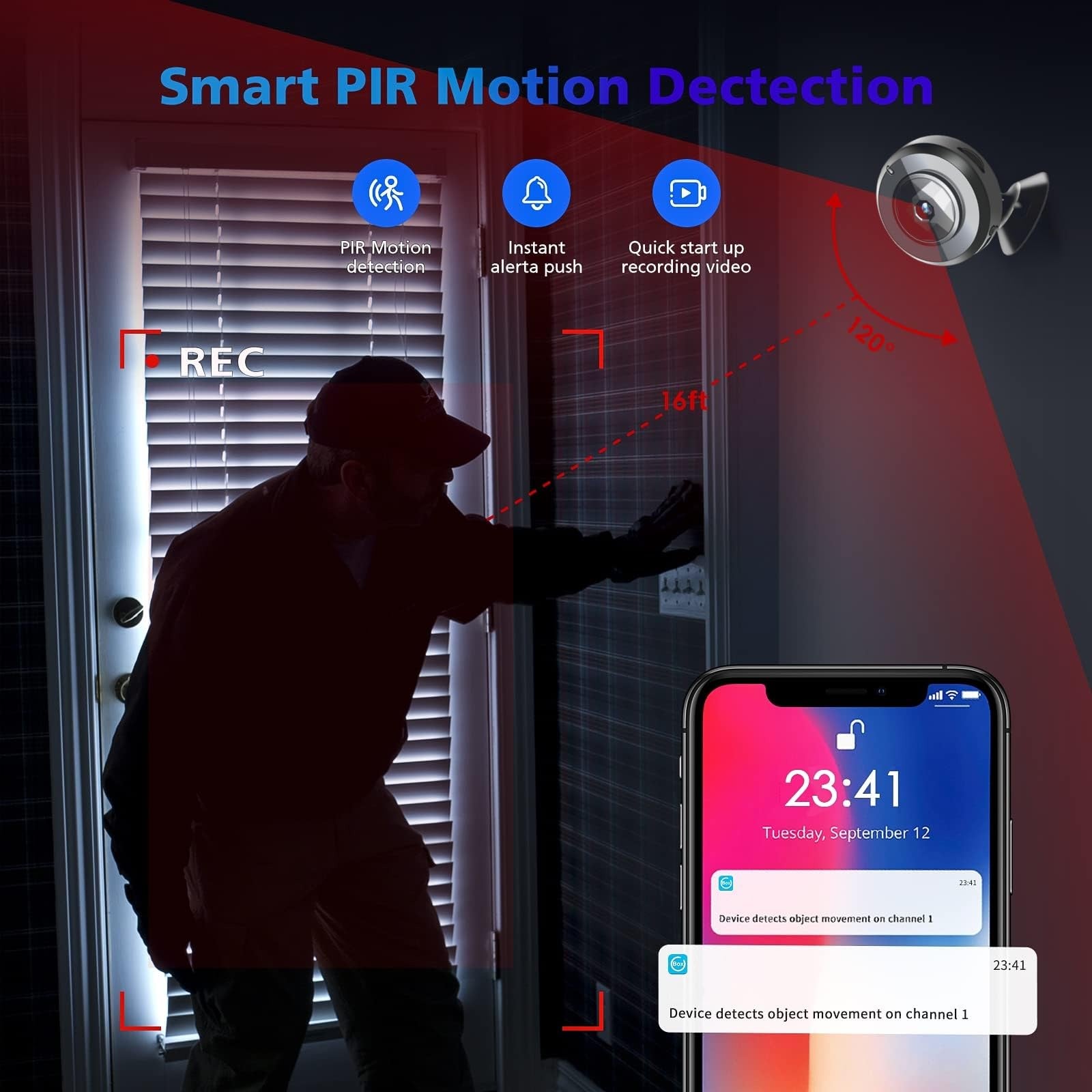 Mini Hidden Spy Camera 1080P – Night Vision, Motion Detection, Remote View, Loop Recording, Portable Security Cam - Chronus