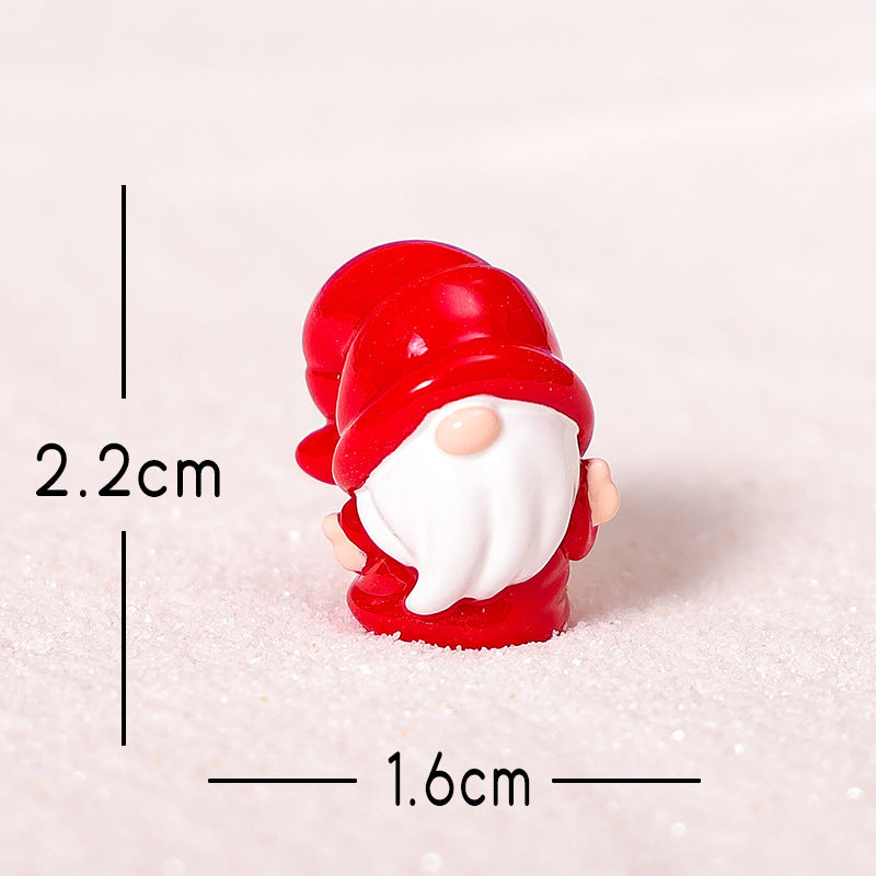 【6pack】Christmas dwarf ornaments snow landscape car desktop resin DIY craft decoration accessories - Chronus