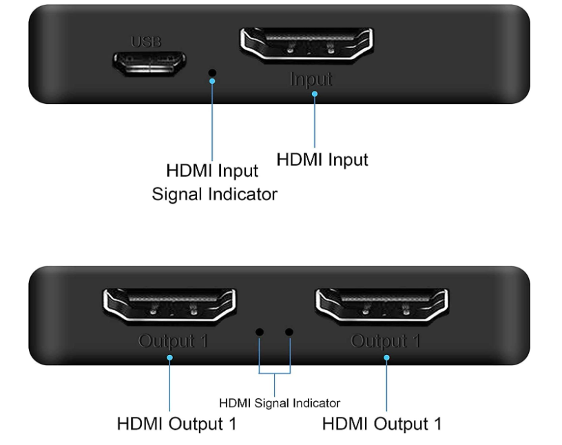 4K 60HZ HDMI Splitter,HDMI 2.0 Splitter for Dual monitors, Black - Chronus