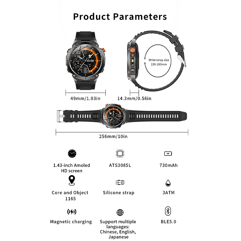 Y101 GPS Sports Smartwatch with 3ATM Waterproof AMOLED Display & Swimming Modes