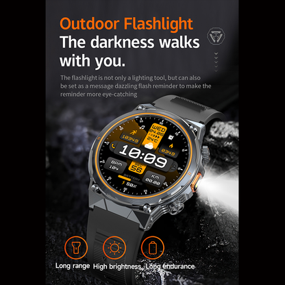 AK81 Smartwatch with Flashlight for Outdoor Sports