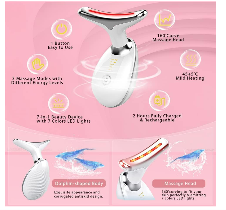 LED Face Sculptor for Skin Tightening and Neck Lifting, 45°C EMS Massage Face Tightening Machine for Women