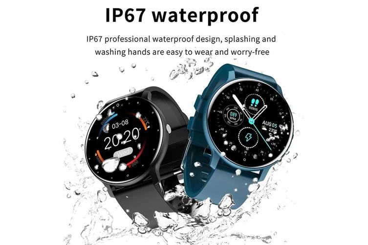 Chronus Smart Watch for Women Men, Fitness Tracker, Waterproof (Black)