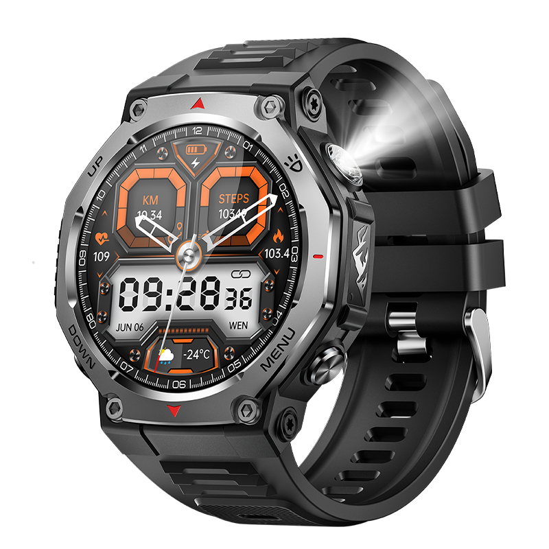 Smartwatch KT85 UV Detection Light Flashlight 525mAh Battery Long Battery Life Outdoor Sports - Chronus