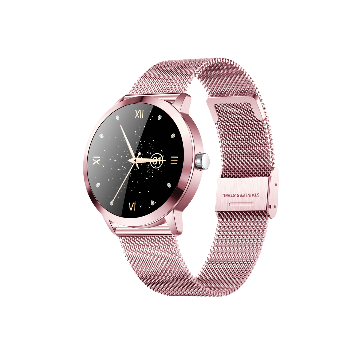 Smartwatch 1,19" HD AMOLED Touchscreen Full 29 Sport modes GPS Waterproof for Android iOS Pink - Chronus