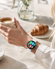 Smartwatch KM100 Ultrafino com Ecrã AMOLED Totalmente Metálico, Chamadas Bluetooth e 150 Modos Desportivos