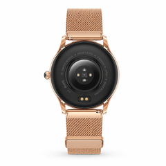 Smartwatch feminino de luxo e ultrafino de 1,27 polegadas – Design elegante em liga metálica, ecrã HD, monitor de bem-estar e bateria de longa duração (rosa)