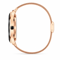 Smartwatch feminino de luxo e ultrafino de 1,27 polegadas – Design elegante em liga metálica, ecrã HD, monitor de bem-estar e bateria de longa duração (rosa)