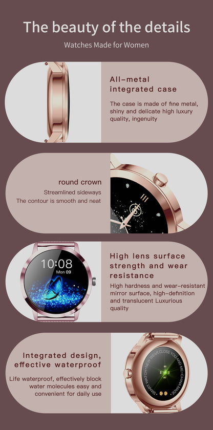 Smartwatch 1,19" HD AMOLED Touchscreen Full 29 Sport modes GPS Waterproof for Android iOS Pink