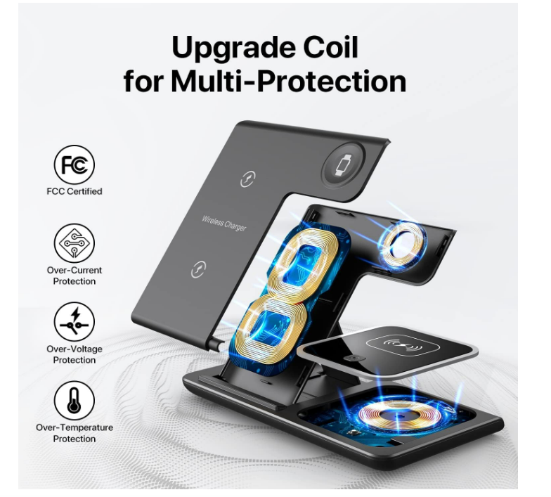 3 in 1 Wireless Charging Dock for iPhone 15/14/13/12, Apple Watch, AirPods
