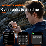 AK80 2.01" Smartwatch with Bluetooth Calling, Heart Rate Monitor, 100+ Sports Modes, Flashlight, IP Rating - Chronus