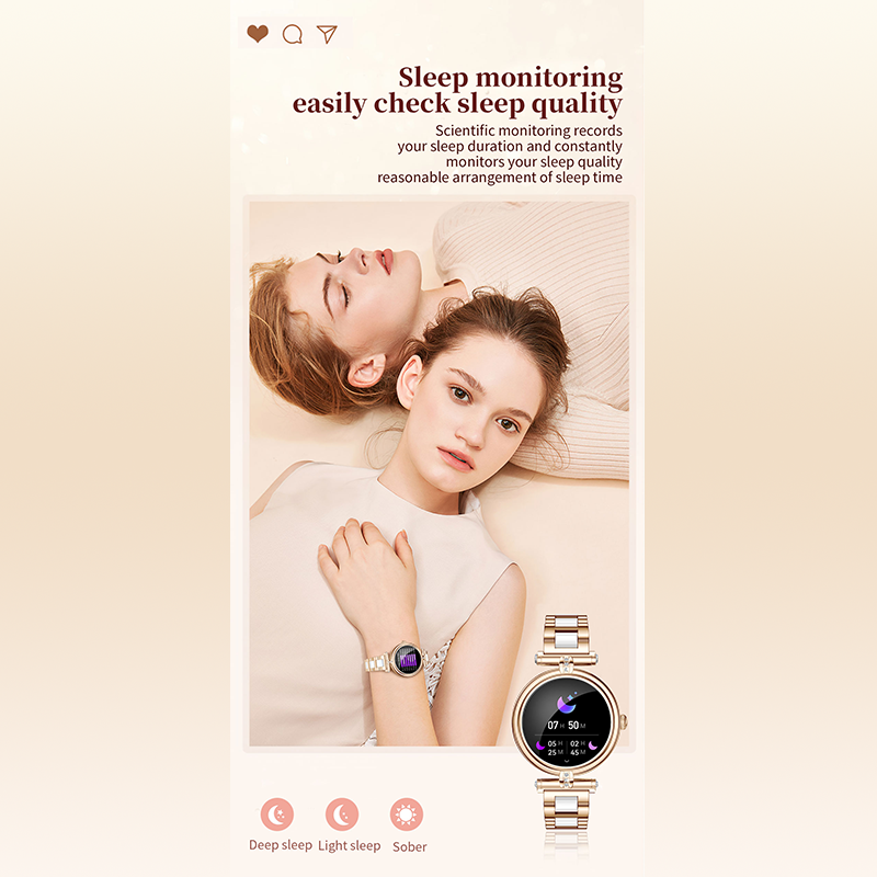 1.09 Inch Stylish Women’s Smartwatch with Diamond Design – Bluetooth Calling, Heart Rate, SpO₂, Sleep & Fitness Tracker with Women’s Wellness Features